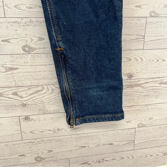 RE/DONE Women's Sz 26 Super High Rise Drainpipe Zip Ankle Jeans Rigid Like Wash - Picture 8 of 16